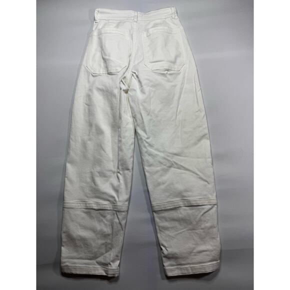 Everlane Women's The Utility Barrel White Denim Jeans - Size 0 (25x27) - Picture 2 of 5